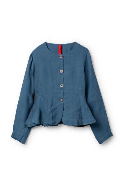 EWA I WALLA Veste Lucy Bleu 66781 lin Carreau