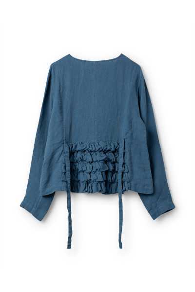 EWA I WALLA Veste Lucy Bleu 66781 lin Carreau