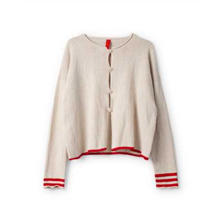 EWA I WALLA Cardigan Cordelia crème 44207 tricot coton recyclé