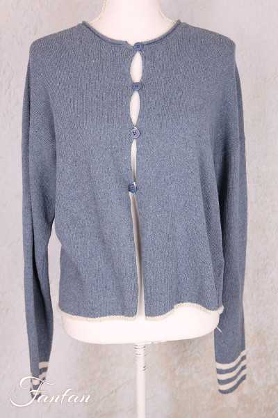 EWA I WALLA Cardigan Cordelia bleu 44207 tricot coton recyclé