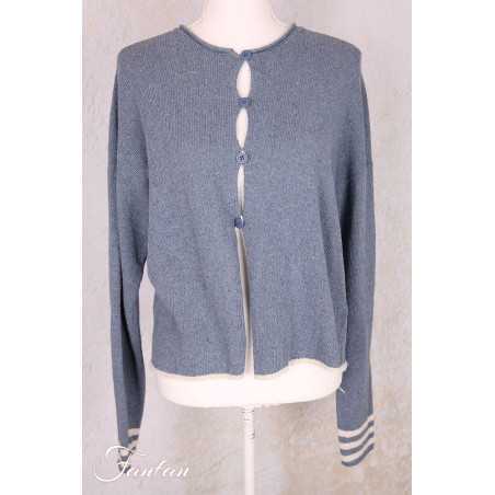EWA I WALLA Cardigan Cordelia bleu 44207 tricot coton recyclé