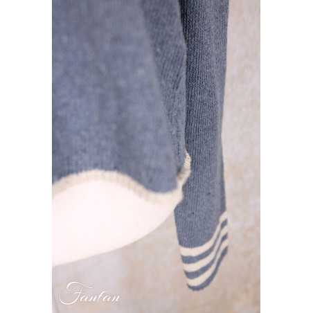 EWA I WALLA Cardigan Cordelia bleu 44207 tricot coton recyclé