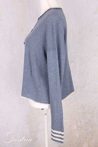 EWA I WALLA Cardigan Cordelia bleu 44207 tricot coton recyclé