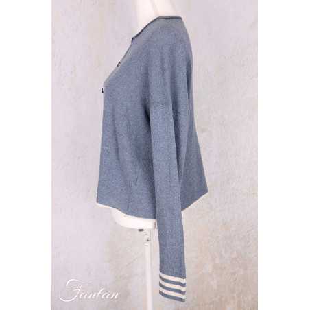 EWA I WALLA Cardigan Cordelia bleu 44207 tricot coton recyclé