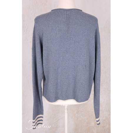 EWA I WALLA Cardigan Cordelia bleu 44207 tricot coton recyclé