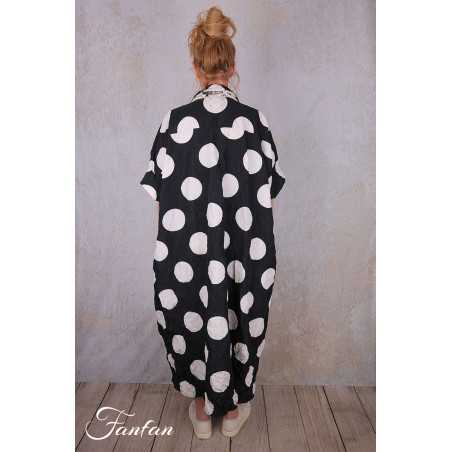 PLÜ-Plus la vie Chemise longue 4025 blackwhitedots