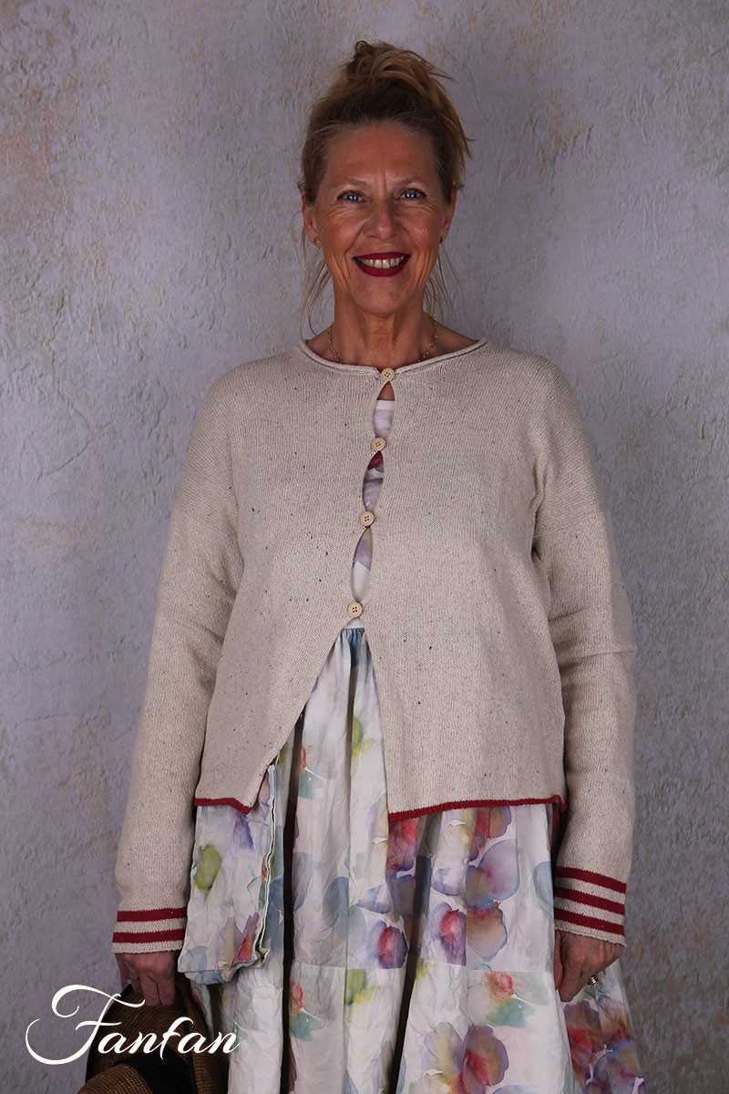 EWA I WALLA Cardigan Cordelia crème 44207 tricot coton recyclé