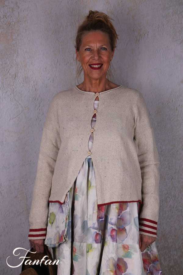 EWA I WALLA Cardigan Cordelia crème 44207 tricot coton recyclé