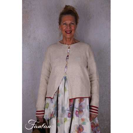 EWA I WALLA Cardigan Cordelia crème 44207 tricot coton recyclé