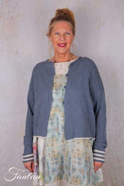 EWA I WALLA Cardigan Cordelia bleu 44207 tricot coton recyclé