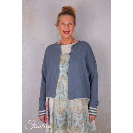 EWA I WALLA Cardigan Cordelia bleu 44207 tricot coton recyclé