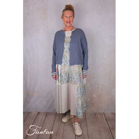 EWA I WALLA Cardigan Cordelia bleu 44207 tricot coton recyclé