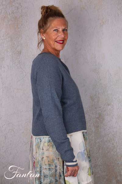 EWA I WALLA Cardigan Cordelia bleu 44207 tricot coton recyclé