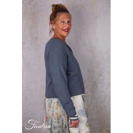 EWA I WALLA Cardigan Cordelia bleu 44207 tricot coton recyclé