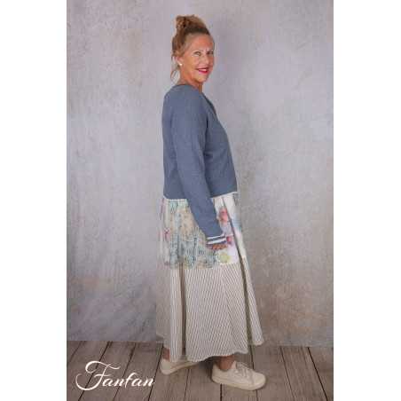 EWA I WALLA Cardigan Cordelia bleu 44207 tricot coton recyclé