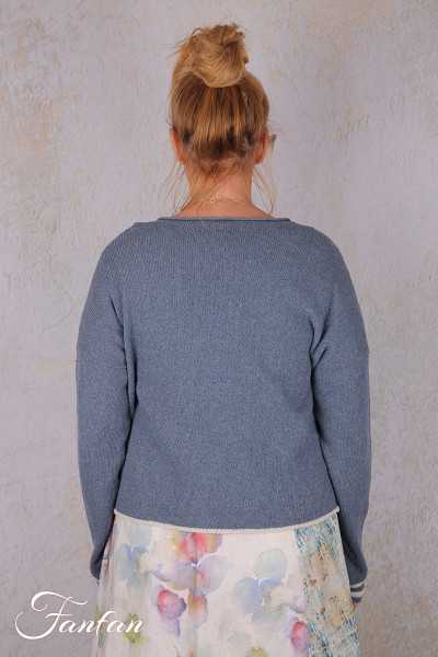 EWA I WALLA Cardigan Cordelia bleu 44207 tricot coton recyclé