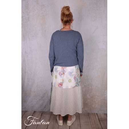 EWA I WALLA Cardigan Cordelia bleu 44207 tricot coton recyclé