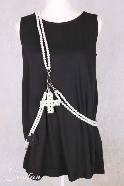 PLÜ- Plus la vie Collier Mini loop pearl plus 1566 Pearl White