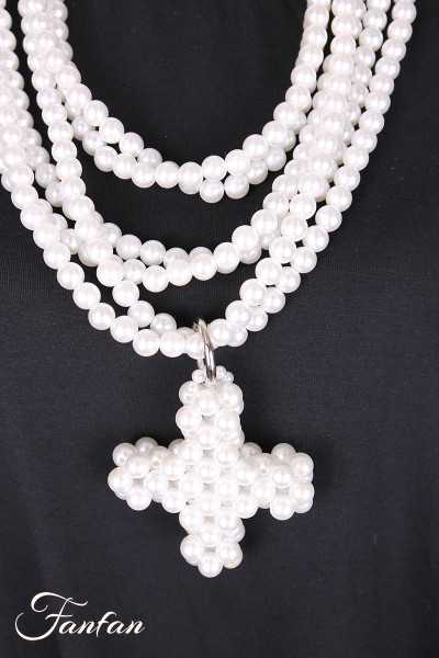 PLÜ- Plus la vie Collier Mini loop pearl plus 1566 Pearl White