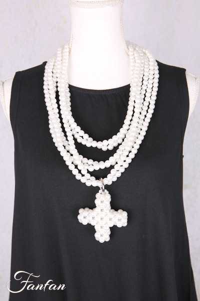 PLÜ- Plus la vie Collier Mini loop pearl plus 1566 Pearl White