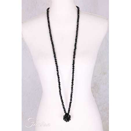 PLÜ-Plus la vie Collier long perles noires Across marble 1530