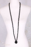 PLÜ-Plus la vie Collier long perles noires Across marble 1530