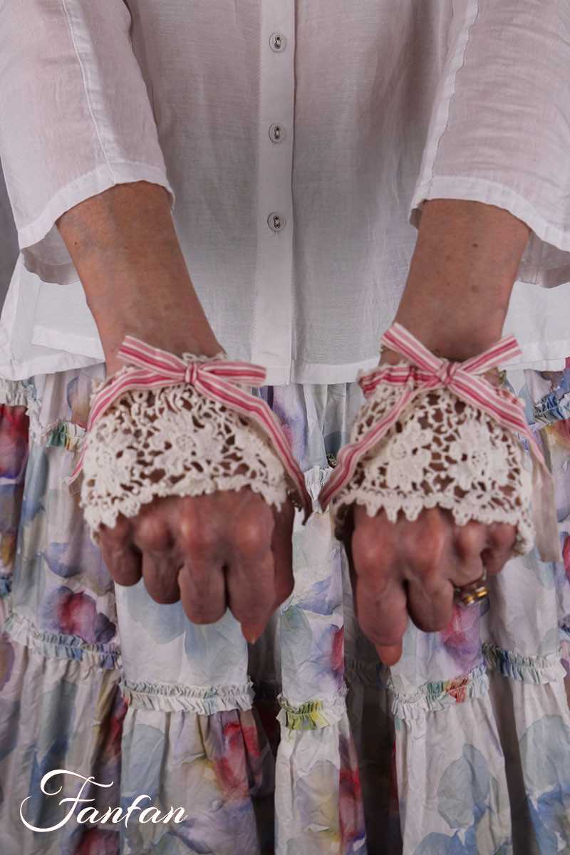 EWA I WALLA manchettes Gemma Crème 77623 Dentelle Coton