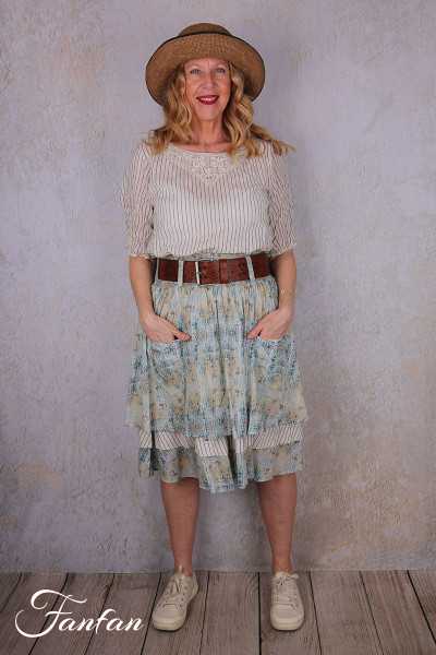 EWA I WALLA Jupe Estella Original Checked Voile 22314 Coton Bio