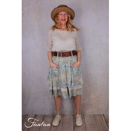 EWA I WALLA Jupe Estella Original Checked Voile 22314 Coton Bio