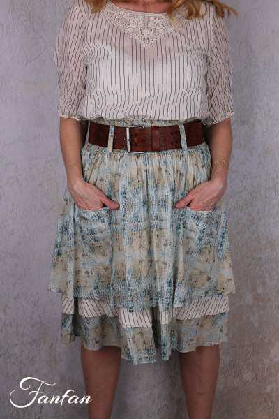 EWA I WALLA Jupe Estella Original Checked Voile 22314 Coton Bio