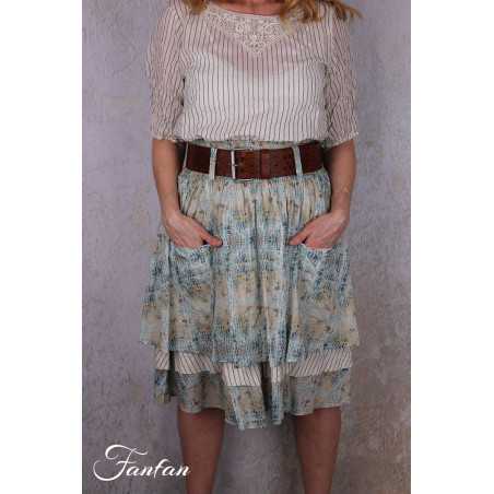 EWA I WALLA Jupe Estella Original Checked Voile 22314 Coton Bio
