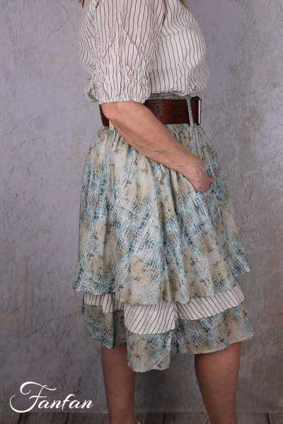 EWA I WALLA Jupe Estella Original Checked Voile 22314 Coton Bio