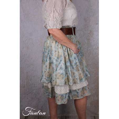 EWA I WALLA Jupe Estella Original Checked Voile 22314 Coton Bio