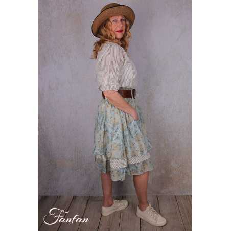 EWA I WALLA Jupe Estella Original Checked Voile 22314 Coton Bio