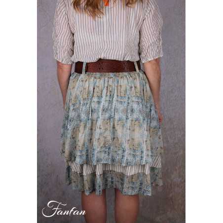 EWA I WALLA Jupe Estella Original Checked Voile 22314 Coton Bio