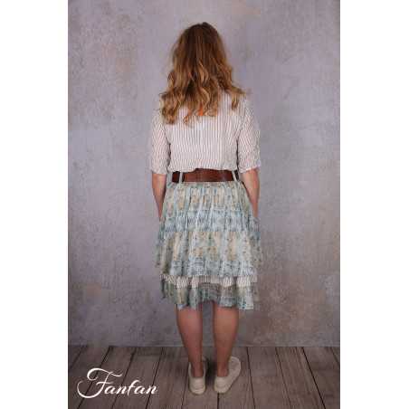 EWA I WALLA Jupe Estella Original Checked Voile 22314 Coton Bio