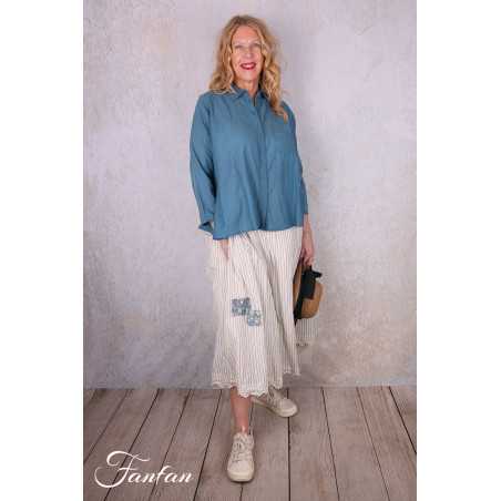 EWA I WALLA Jupe Evelyn Original Striped voile 22318 Coton Bio