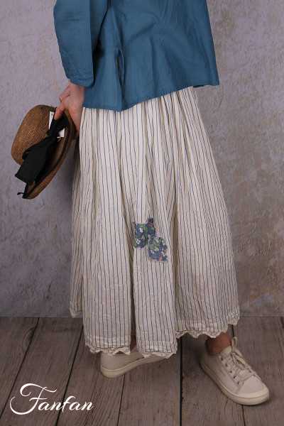 EWA I WALLA Jupe Evelyn Original Striped voile 22318 Coton Bio