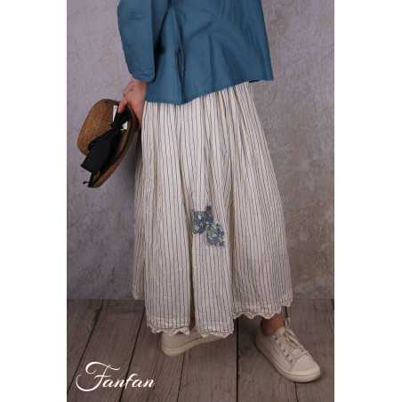 EWA I WALLA Jupe Evelyn Original Striped voile 22318 Coton Bio