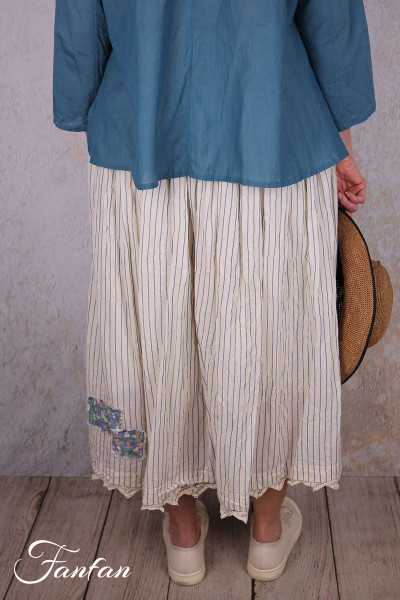 EWA I WALLA Jupe Evelyn Original Striped voile 22318 Coton Bio