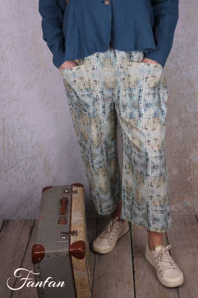 EWA I WALLA Pantalon Henny Carreaux 11444 lin