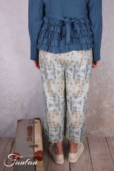 EWA I WALLA Pantalon Henny Carreaux 11444 lin