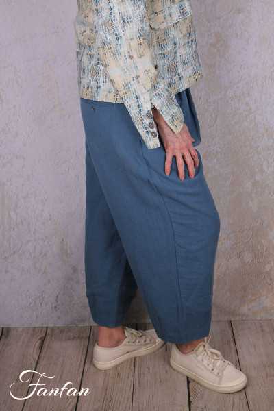 EWA I WALLA Pantalon Botvi Bleu 11438 tissage sergé