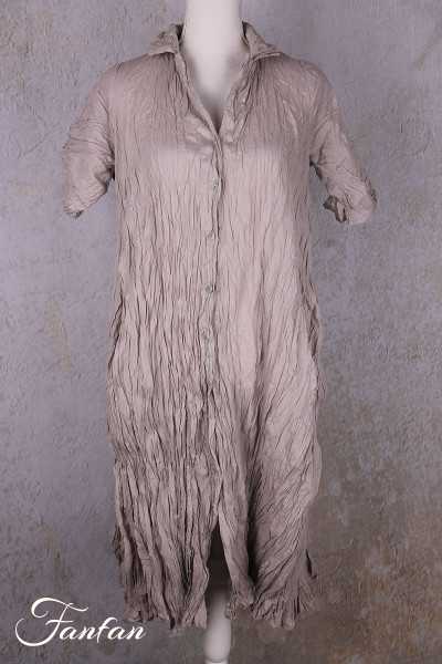 Privatsachen Robe en coton égyptien froissé Kleiderhei Kiesel