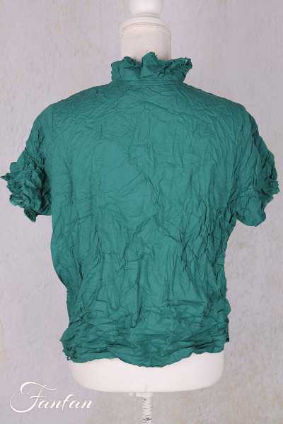 Privatsachen Blouse Applikleid Jade en coton égyptien froissé