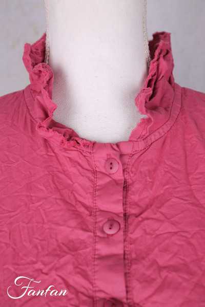 Privatsachen Blouse Applikleid Magnolia en coton égyptien froissé