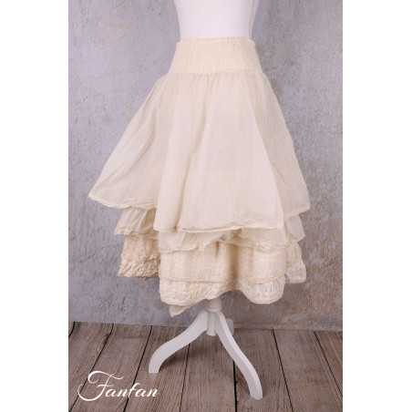 Les Ours Jupon Madou écru organza de coton