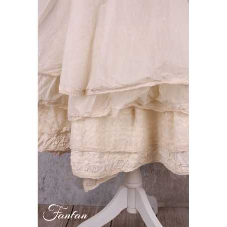 Les Ours Jupon Madou écru organza de coton