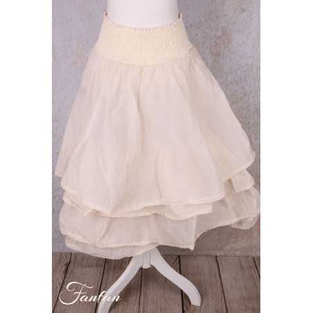 Les Ours Jupon Madeleine écru organza de coton