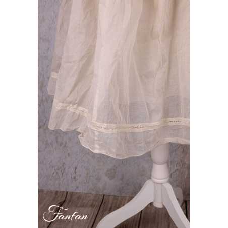 Les Ours Jupe Lou écru organza de coton